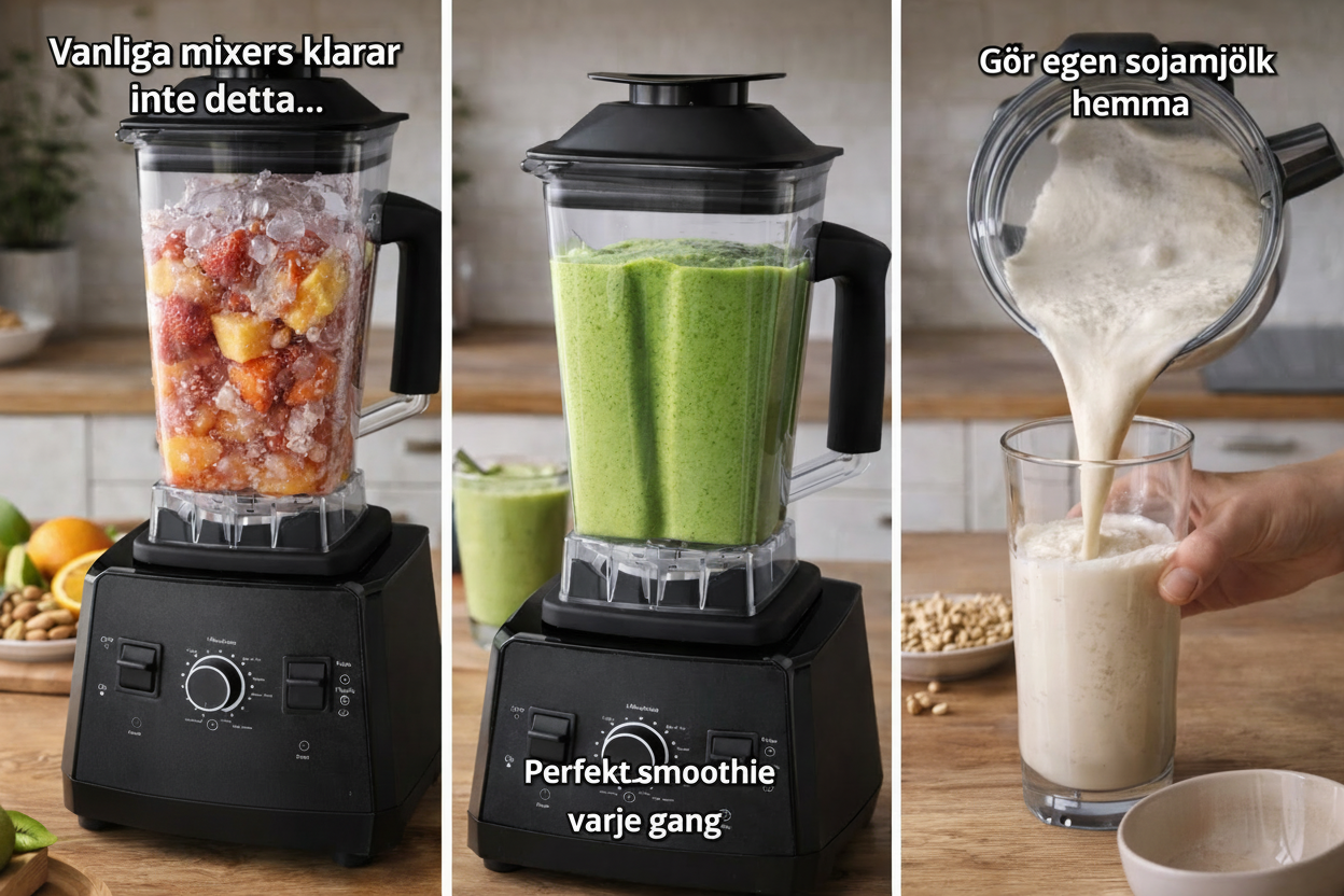 Höghastighets Blender 2400W – Perfekt för Smoothie, Juice & Sojamjölk