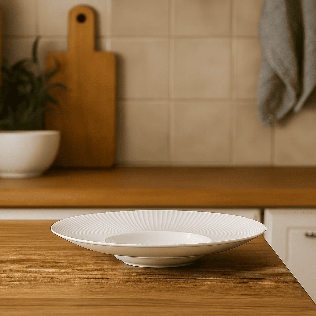 30 cm plate in vitrified china, Nordic style, flat design, serving plate, pasta bowl