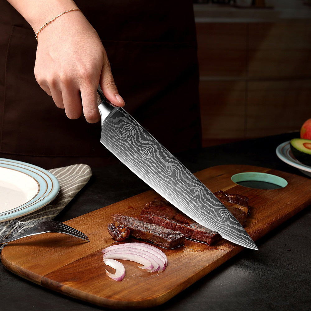 Ikigai Professionellt Knivset – Japanska Chefsknivar i Premium Rostfritt Stål Hemnix