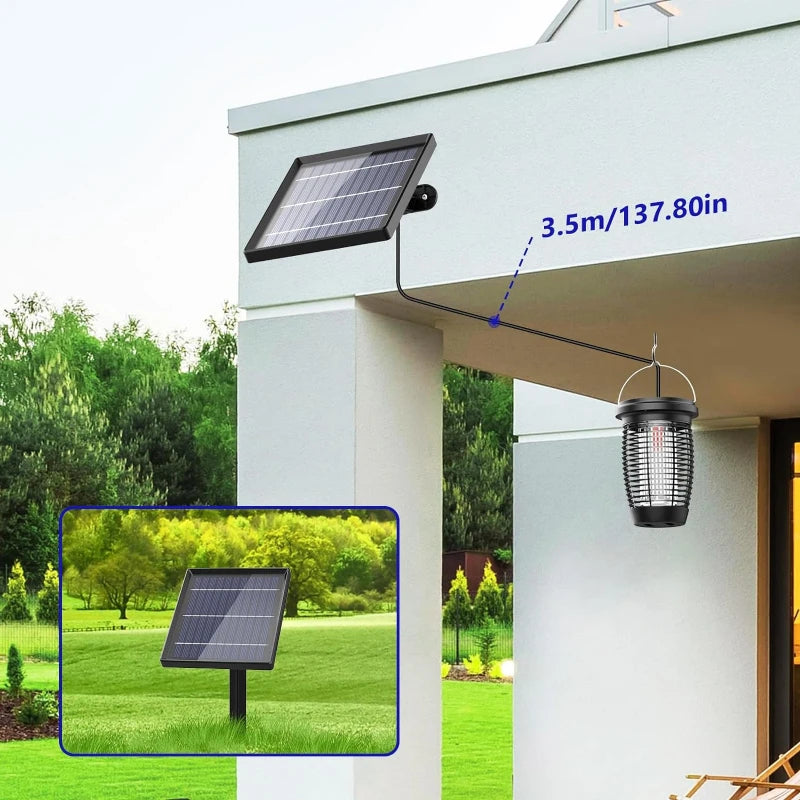 Solar Bug Zapper 2-i-1 Myggkiller Lampa – 4500V Inomhus & Utomhus Fluga Fälla Carvallo