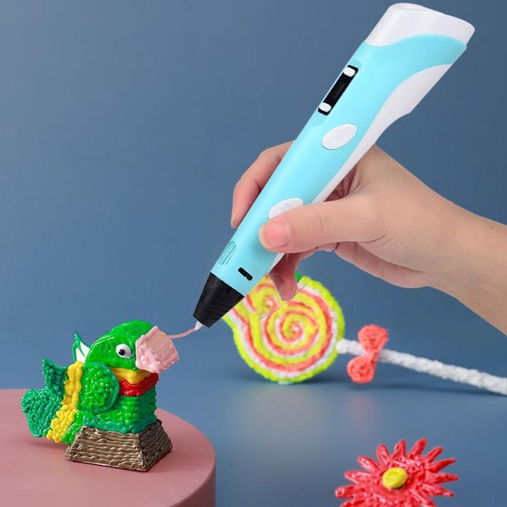 Original 3D-skrivpenna för barn med 20 färger och 100M filament Carvallo