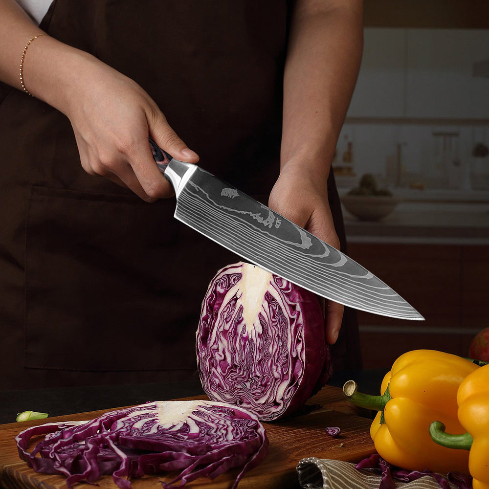 Ikigai Professionellt Knivset – Japanska Chefsknivar i Premium Rostfritt Stål Hemnix