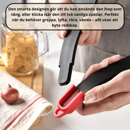 3‑i‑1 Köksredskap – Värmetålig Silikonspatel, Serveringstång för Matlagning och Grill