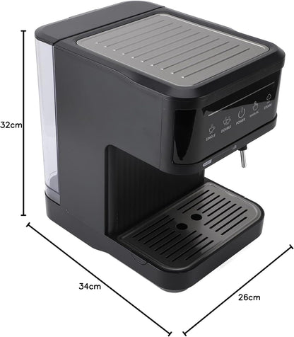 Halvautomatisk Espressomaskin med Mjölkskummare – 1,5L – Manuell – 850W – Baristakvalitet