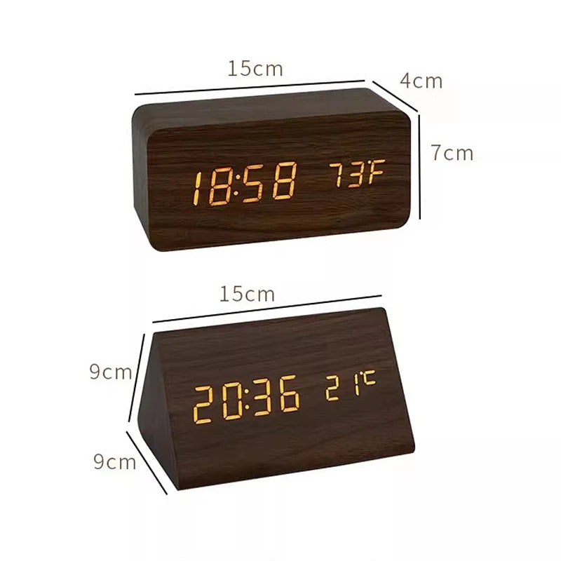 EcoLED Clock - Digitalt trälarm med röststyrning MILA Sverige