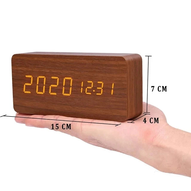 EcoLED Clock - Digitalt trälarm med röststyrning MILA Sverige
