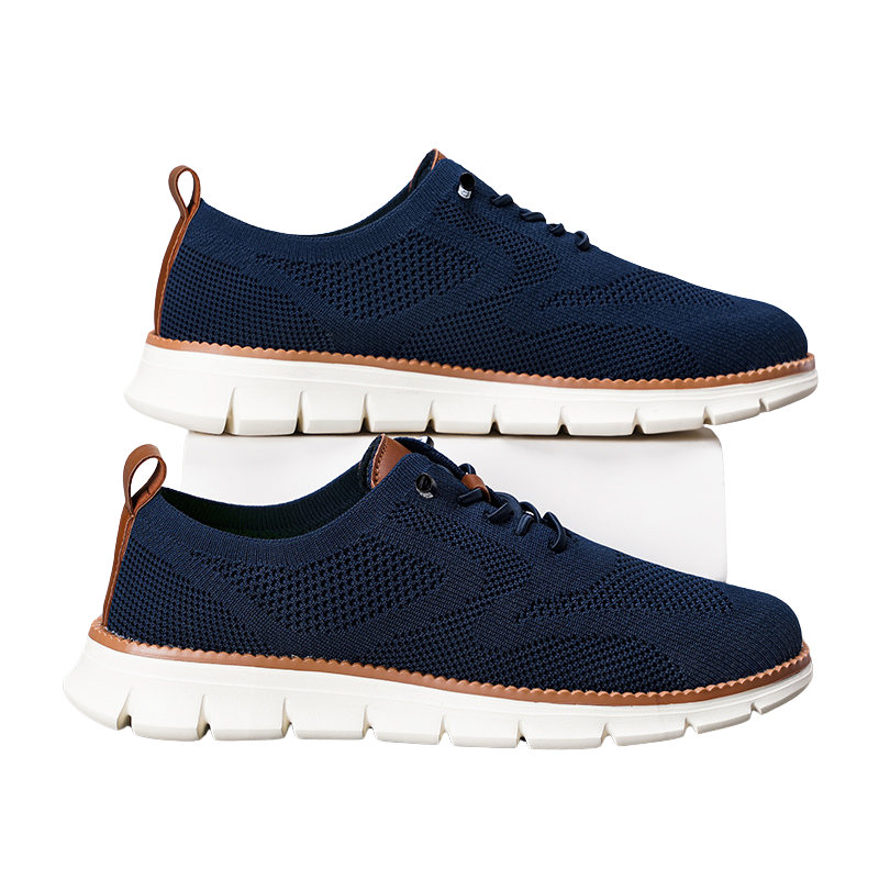 "Andningsbara herrsneakers med EVA-sula, vit meshovandel för bättre ventilation och komfort, halkfri design."