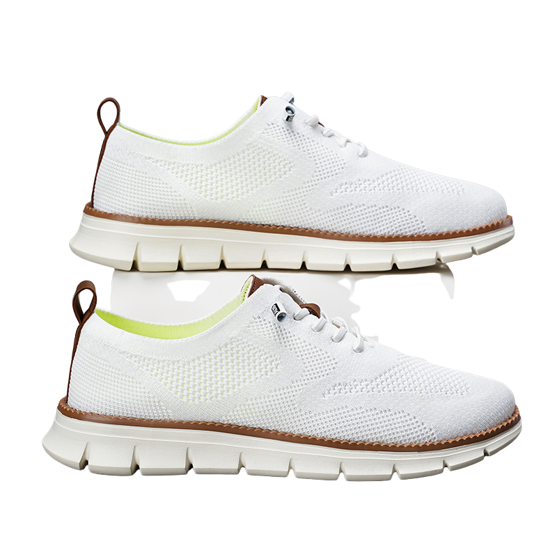 "Andningsbara herrsneakers med EVA-sula, vit meshovandel för bättre ventilation och komfort, halkfri design."