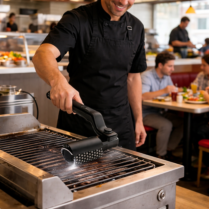 Elektrisk Grillborste – Kraftfull BBQ Rengöringsborste Trådlös USB | Rengör Grill Snabbt & Enkelt - Svart