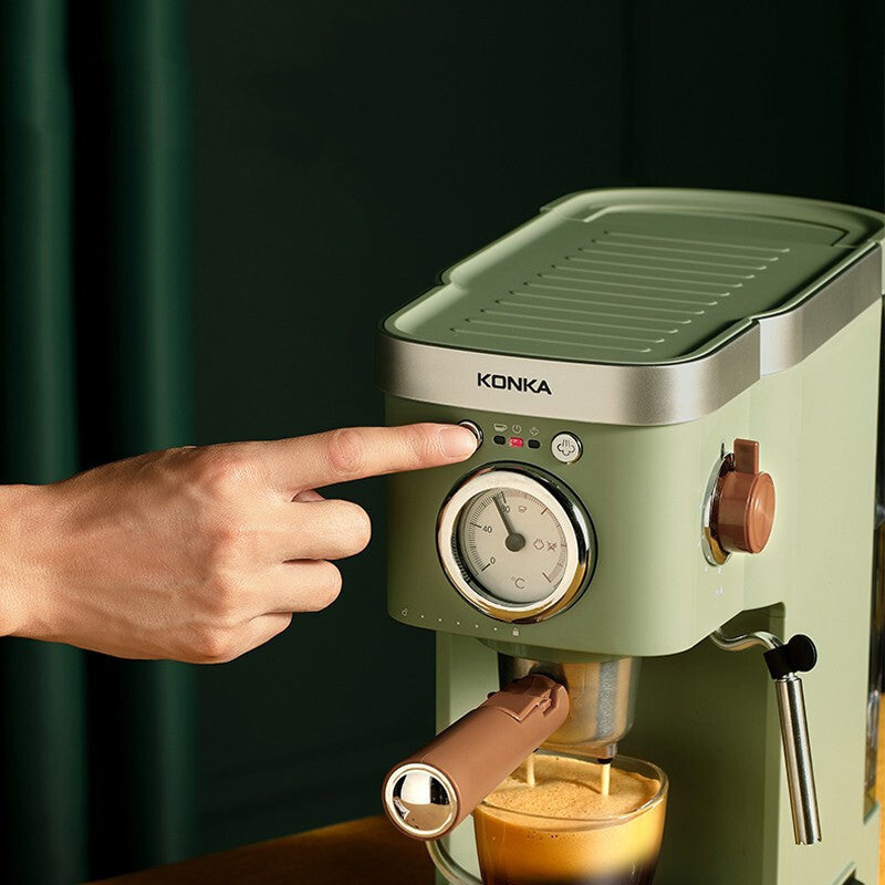 Espressomaskin – 20 Bar, 1,2L – Kapslar, Kaffe & Pulver – Mjölkskummare & Temperaturkontroll – Grön