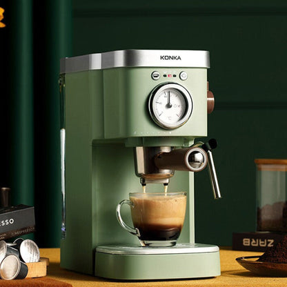 Professional 20 Bar Espressomachine for home or office use with 1.2L capacity and milk frother.