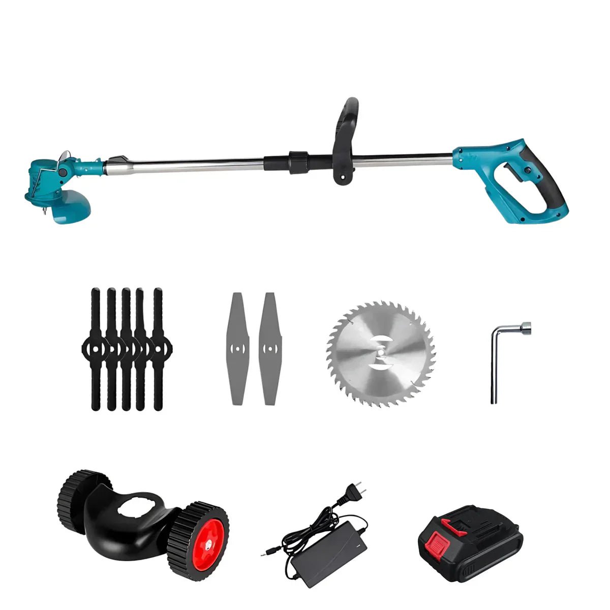 GreenStride 36V Battery Lawn Trimmer With Wheel Guide For Back Friendly Work