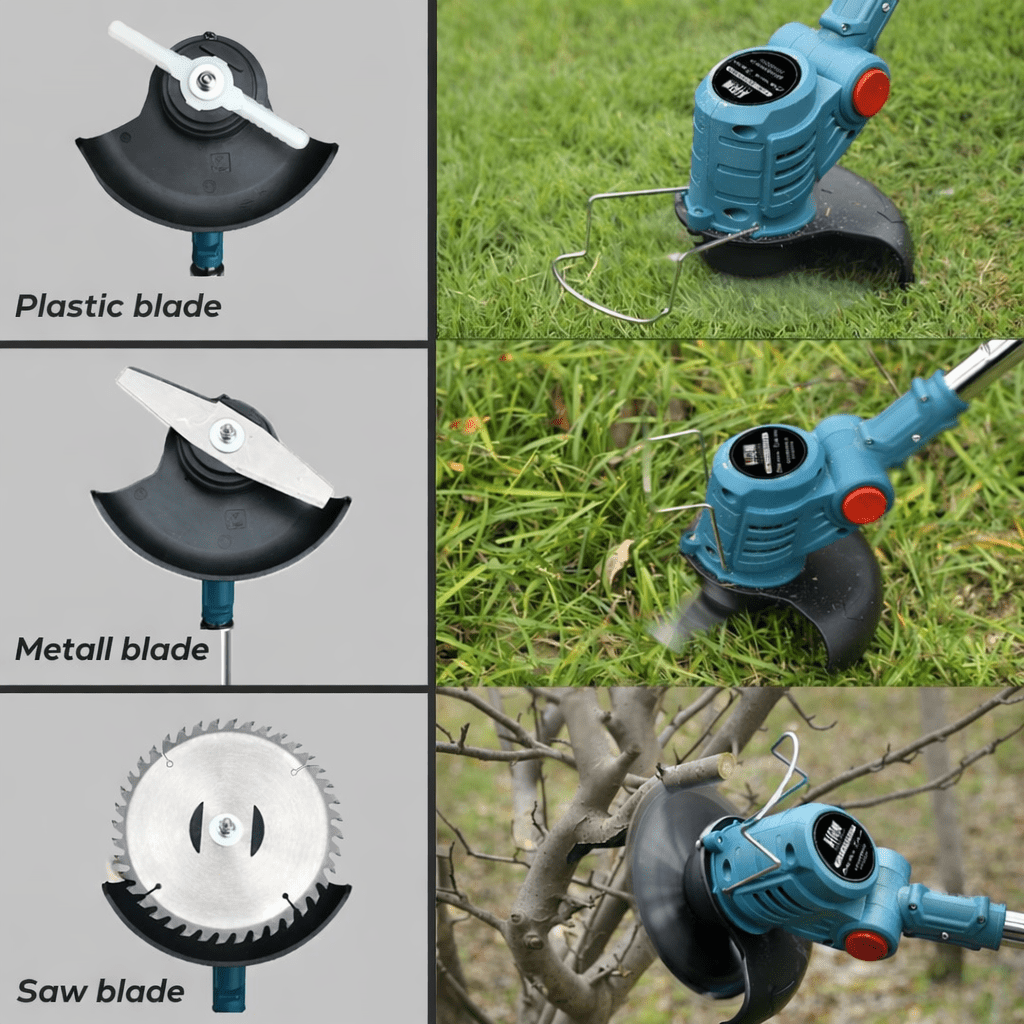 GreenStride 36V Battery Lawn Trimmer With Wheel Guide For Back Friendly Work