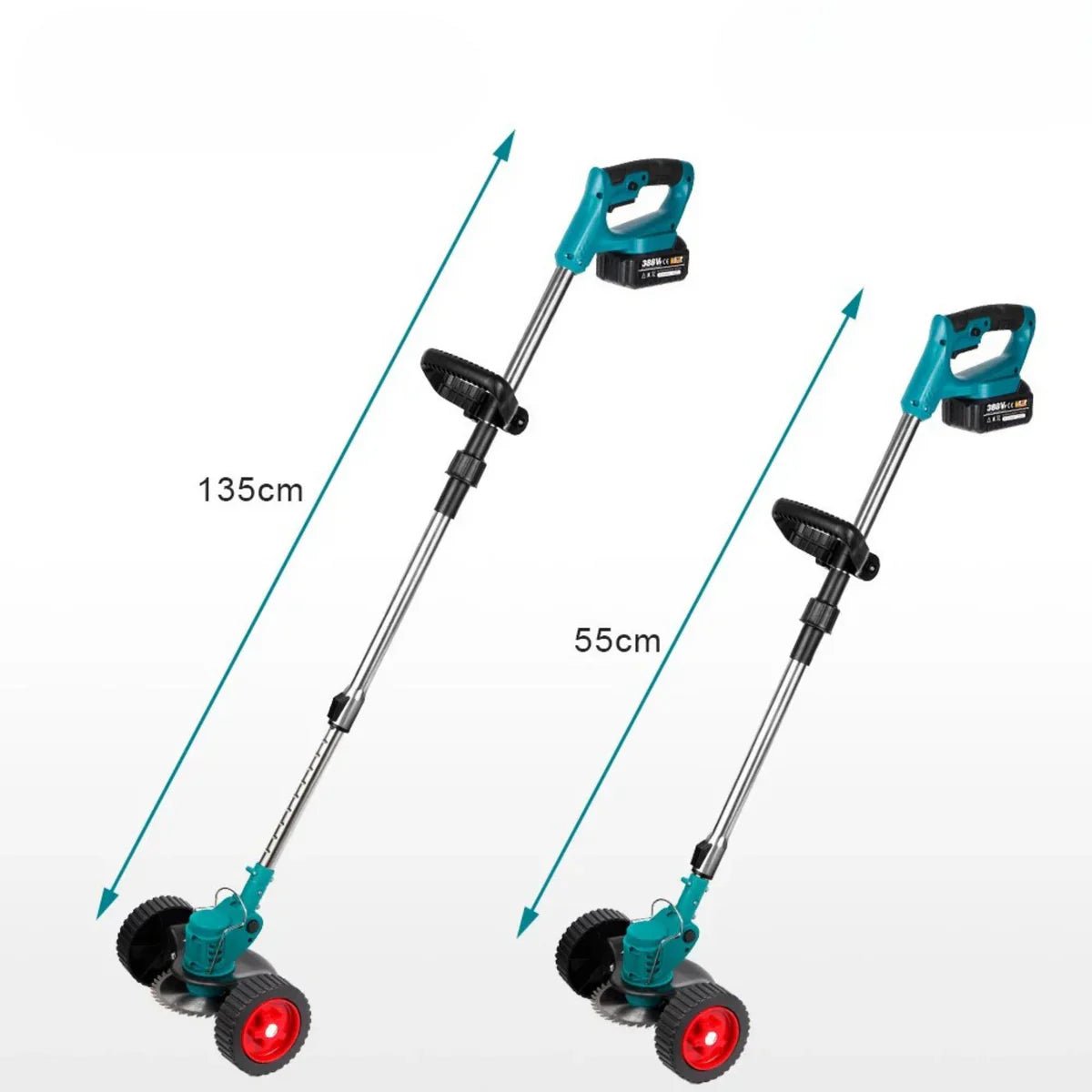 GreenStride 36V Battery Lawn Trimmer With Wheel Guide For Back Friendly Work