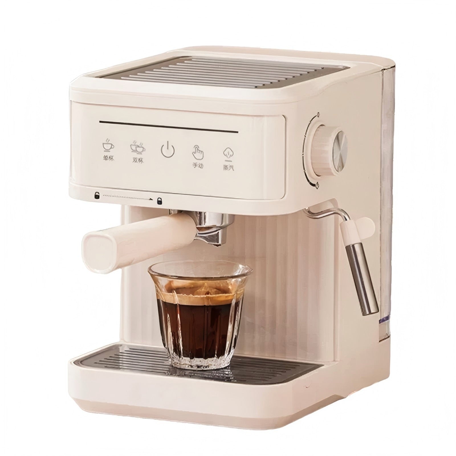 Halvautomatisk Espressomaskin med Mjölkskummare – 1,5L – Manuell – 850W – Baristakvalitet