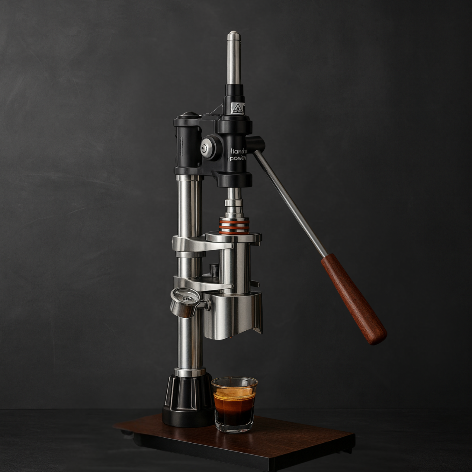 Handpress Espressomaskin i Rostfritt Stål – Pumptryck – Manuell Barista Kaffepress – Lätt att Rengöra – Kompakt Design