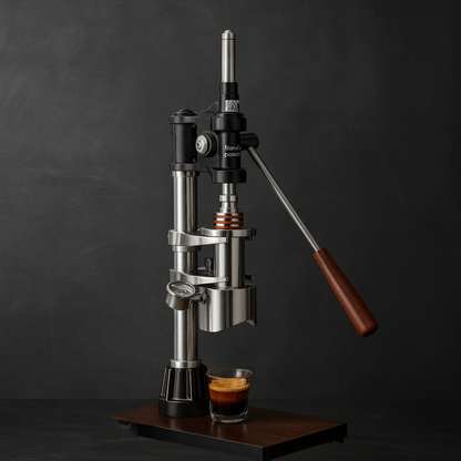 Handpress Espressomaskin i Rostfritt Stål – Pumptryck – Manuell Barista Kaffepress – Lätt att Rengöra – Kompakt Design