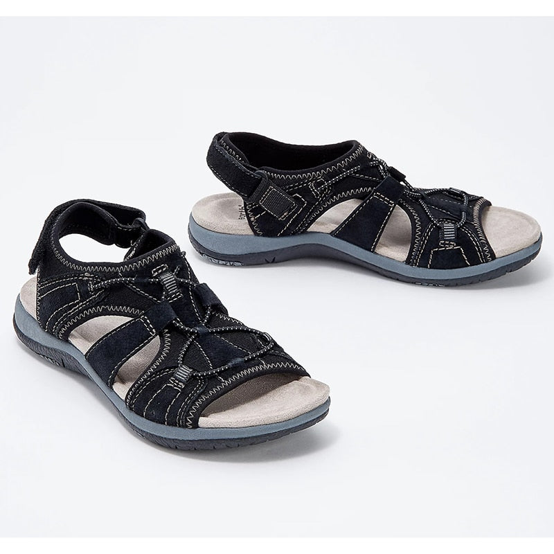 Sandaler med rund öppen tå-Shoes for Women-Hemnix-Svart-35-Hemnix