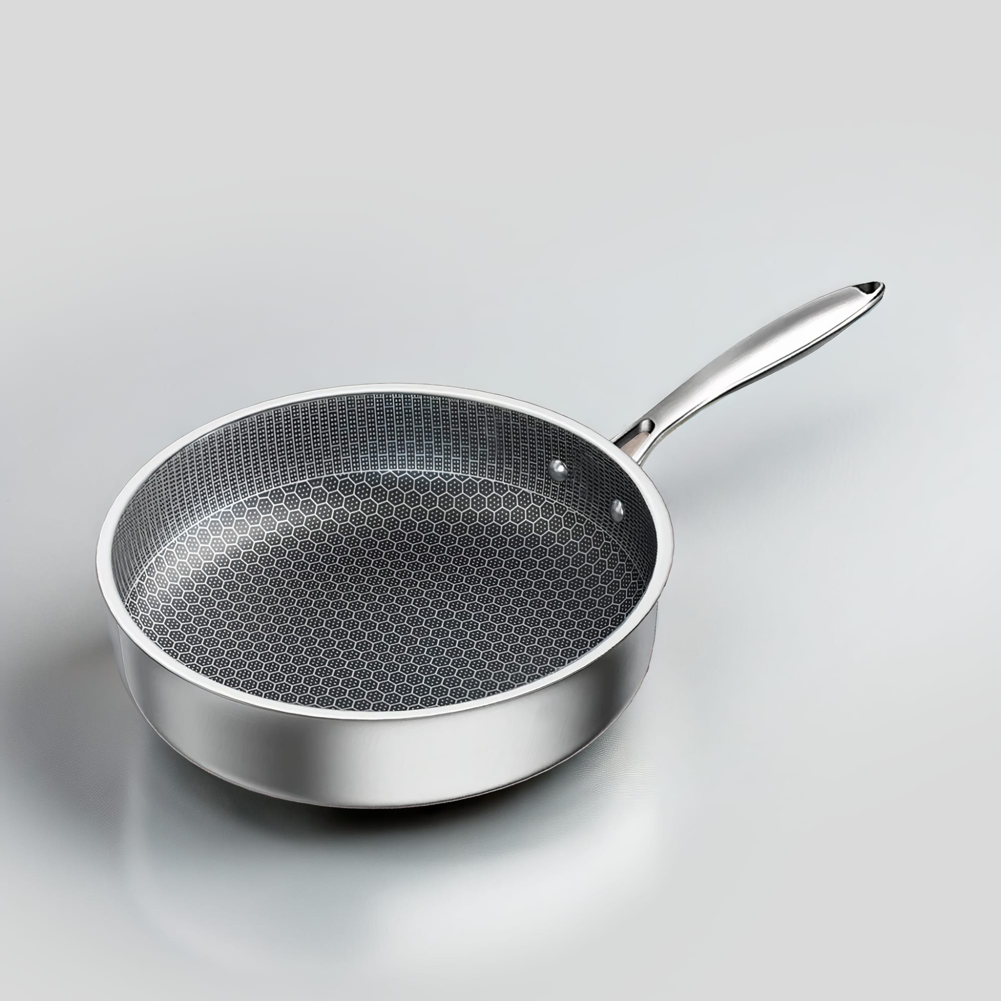 Honeycomb Non Stick Stekpanna i Rostfritt Stål – 3-Lagers Stekpanna för Induktion & Alla Spisar Hemnix