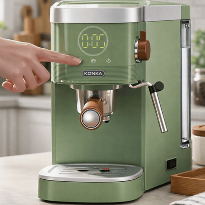Isolerad Espressomaskin för Hemmabruk – Kaffemaskin i Rostfritt Stål