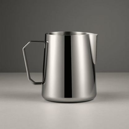Mjölkkanna 450 ml i Rostfritt Stål – Nordisk Stil Mjölkskumningskanna för Espresso, Latte & Cappuccino