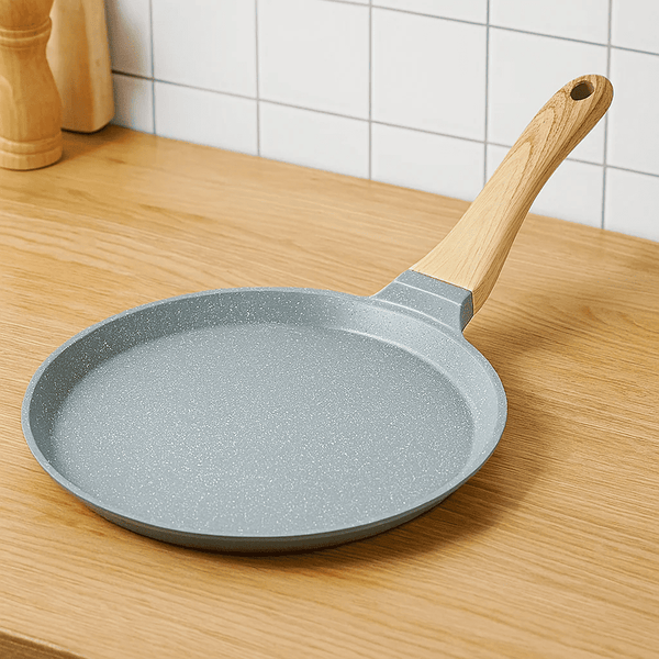 26cm Non-stick Crêpe Pan with Wooden Handle, Pannkakspanna for Perfect Pancakes