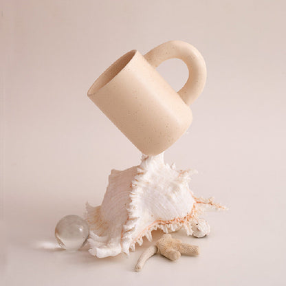 Handcrafted Antik INS-style ceramic coffee mug with handle, 200-300ml capacity