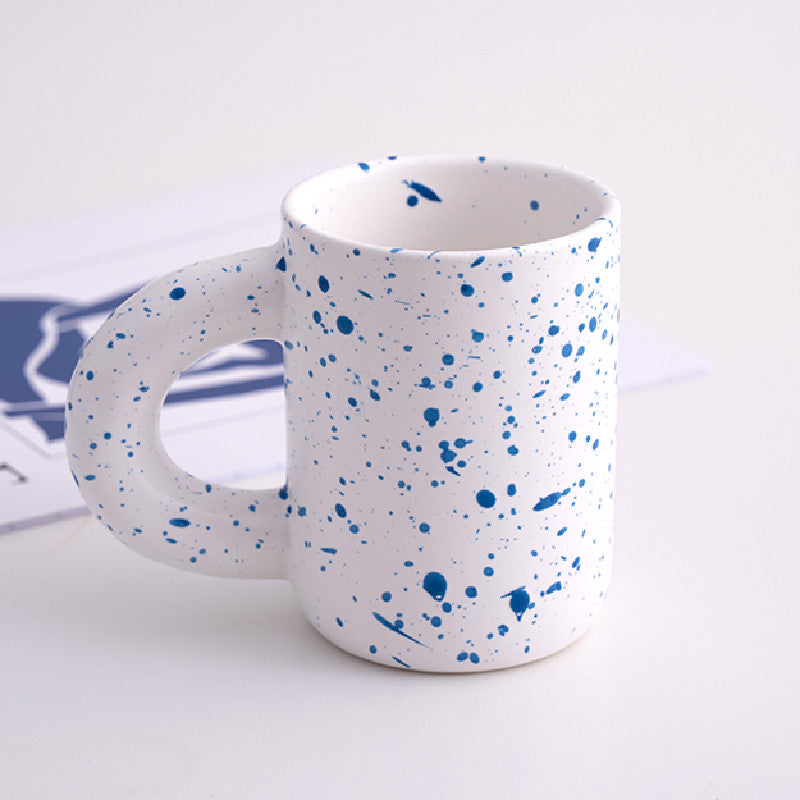 Handcrafted Antik INS-style ceramic coffee mug with handle, 200-300ml capacity