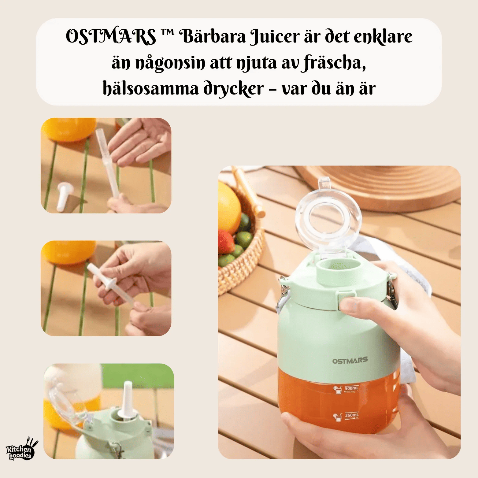 BPA-free 500ml Portable Juice Flask with Mixer and Insulated Design