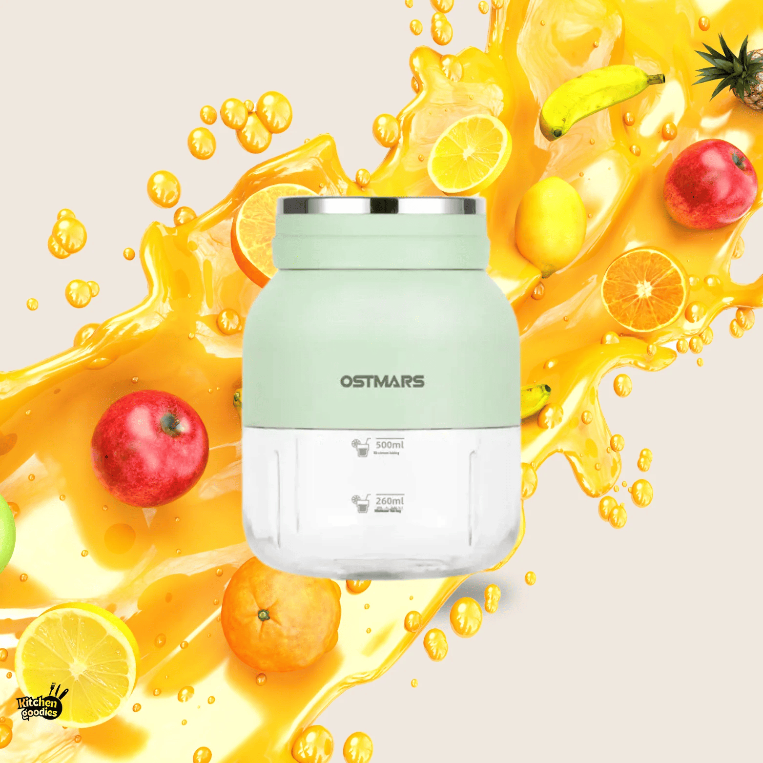 500ml Portable BPA-free Juice Flask with Built-in Mixer and Travel-Friendly