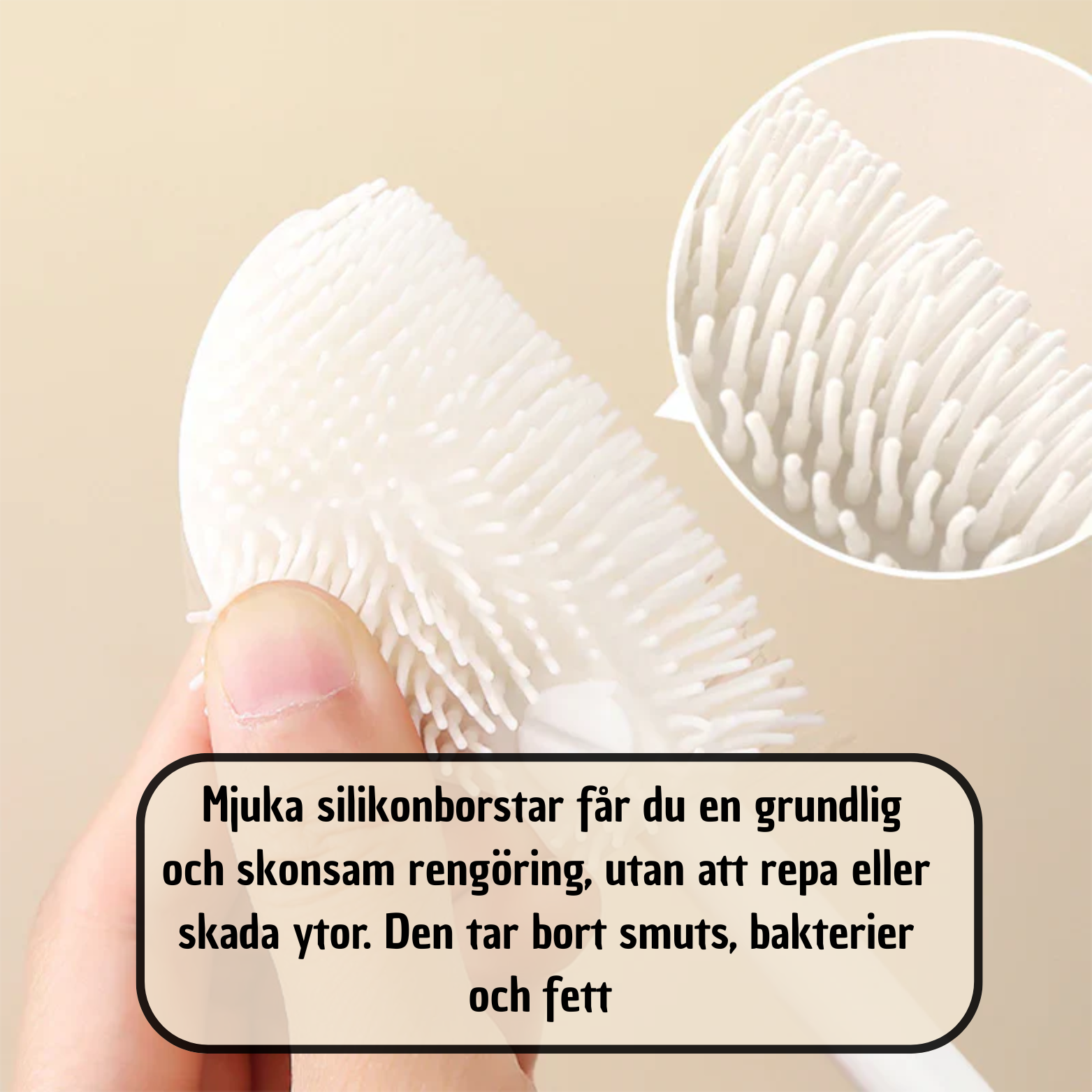 Silikonflaskborste – Hygienisk & Flexibel Rengöringsborste för Flaska, Nappflaska & Termos