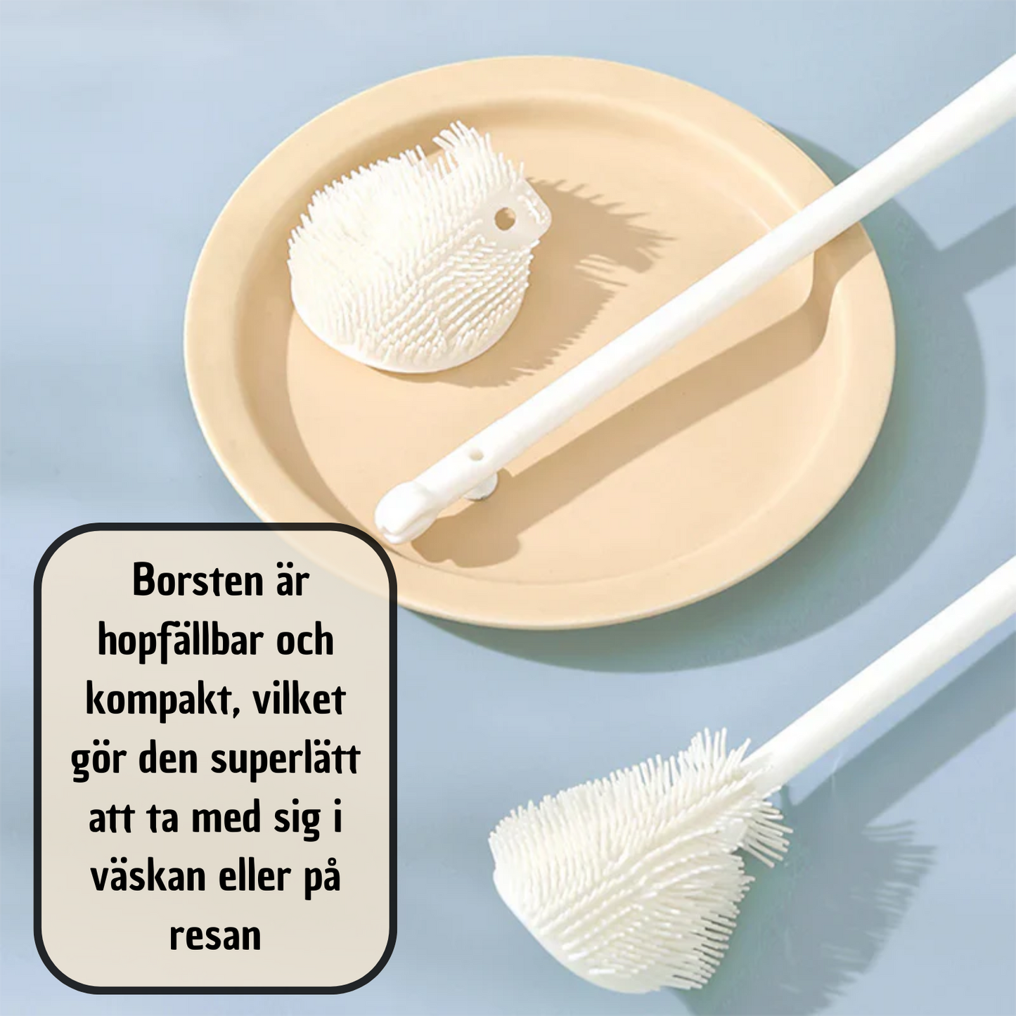 Silikonflaskborste – Hygienisk & Flexibel Rengöringsborste för Flaska, Nappflaska & Termos