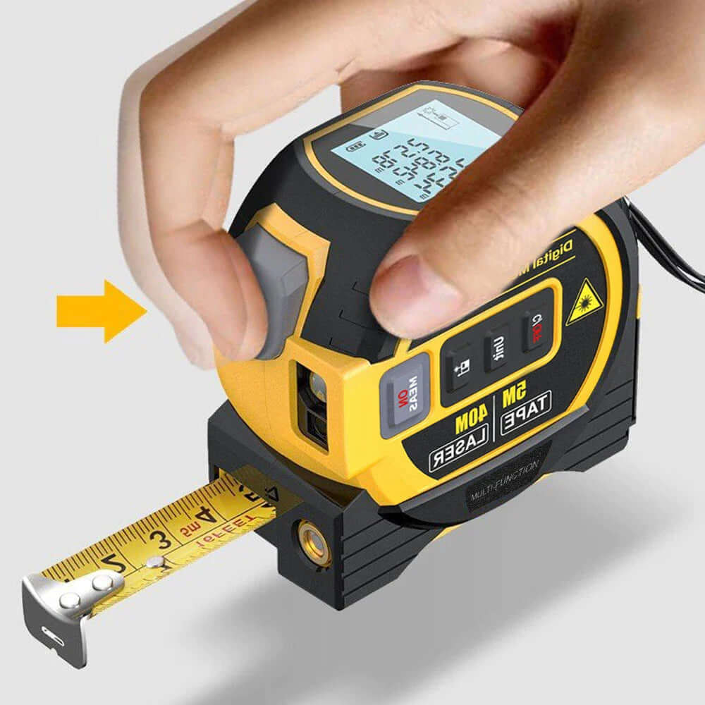 Royallure Digital Laser Avståndsmätare med Måttband Funktion – Bakgrundsbelyst, 100m Räckvidd, Minnesfunktion Carvallo