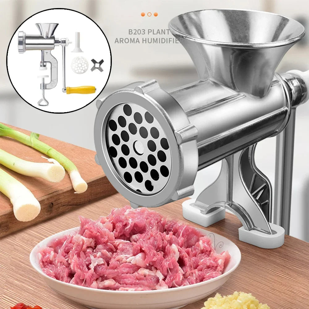 Carvallo-Köttkvarn MeatMaster ProManuell | Rostfritt stål med bordsfäste | För kött, grönsaker & korvfyllning | 20×15 cm Carvallo
