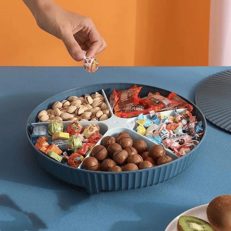 Snacksbricka med lås, förvaringslåda med fack och multifärg, perfekt för köket.