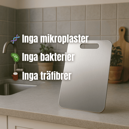 Titan Pro Skärbräda i Rostfritt Stål – Antibakteriell, Halkfri & Knivvänlig (Flera storlekar)