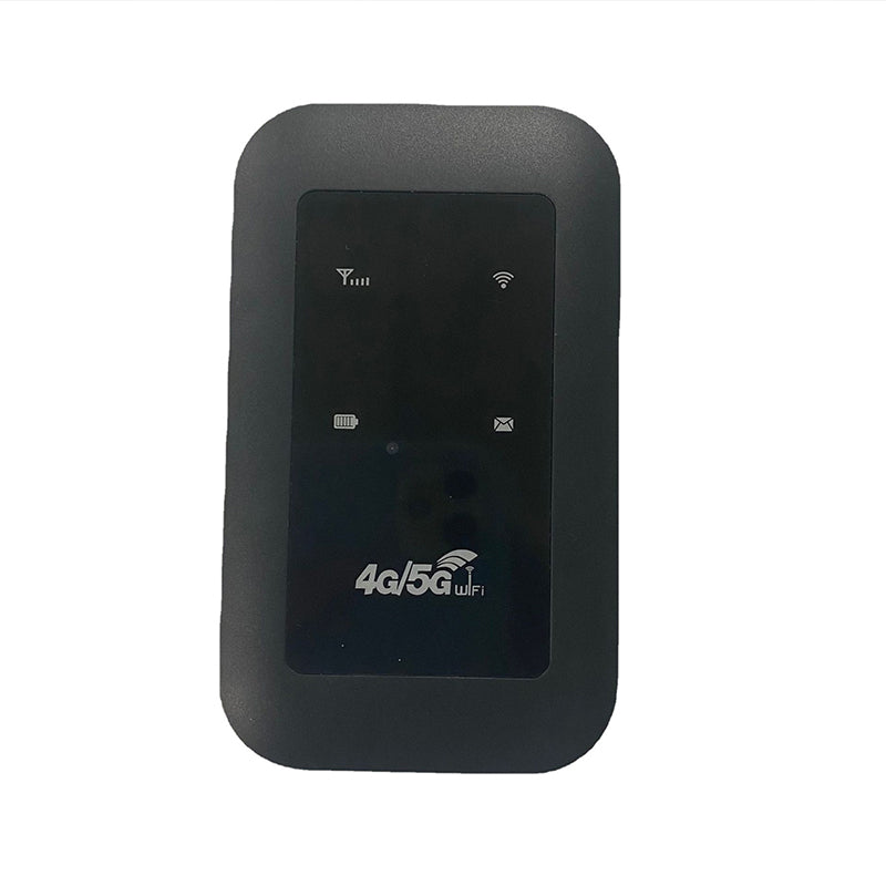 "Bärbar trådlös WiFi-router med 4G/5G-antenn, kompakt design, vit färg, 2100mAh batteri för lång användningstid."