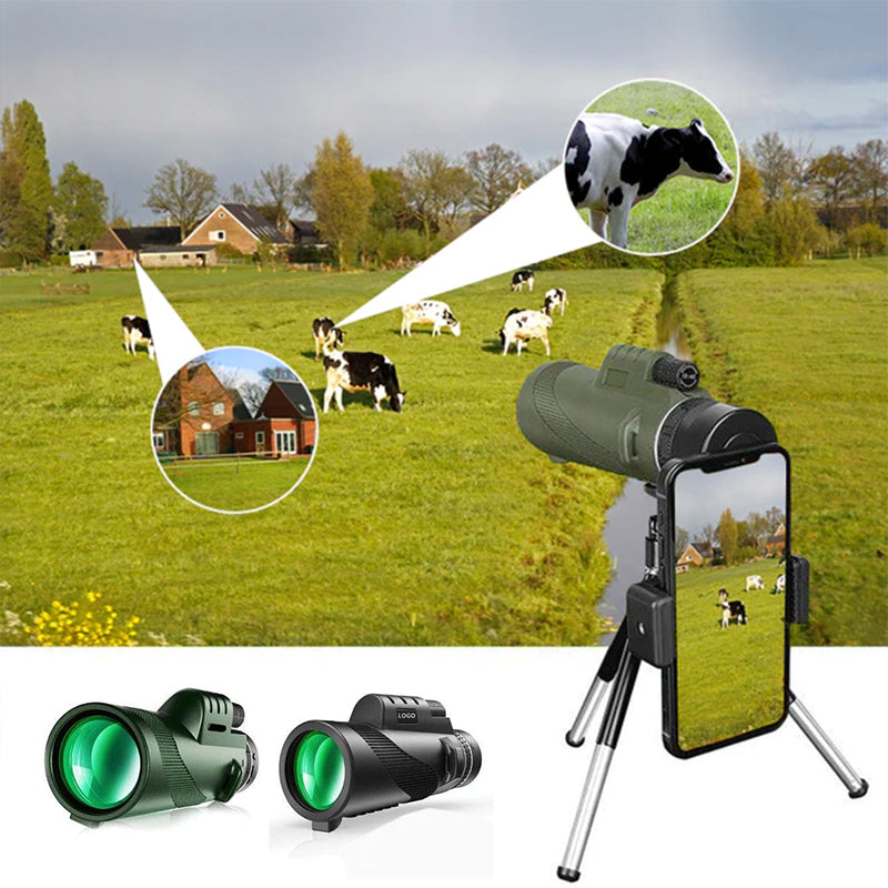 "Bärbart Zoom HD 5000M teleskop för utomhusbruk, justerbart fokus, HD-optik med BAK4 prisma för klar stjärn- och naturskådnin
