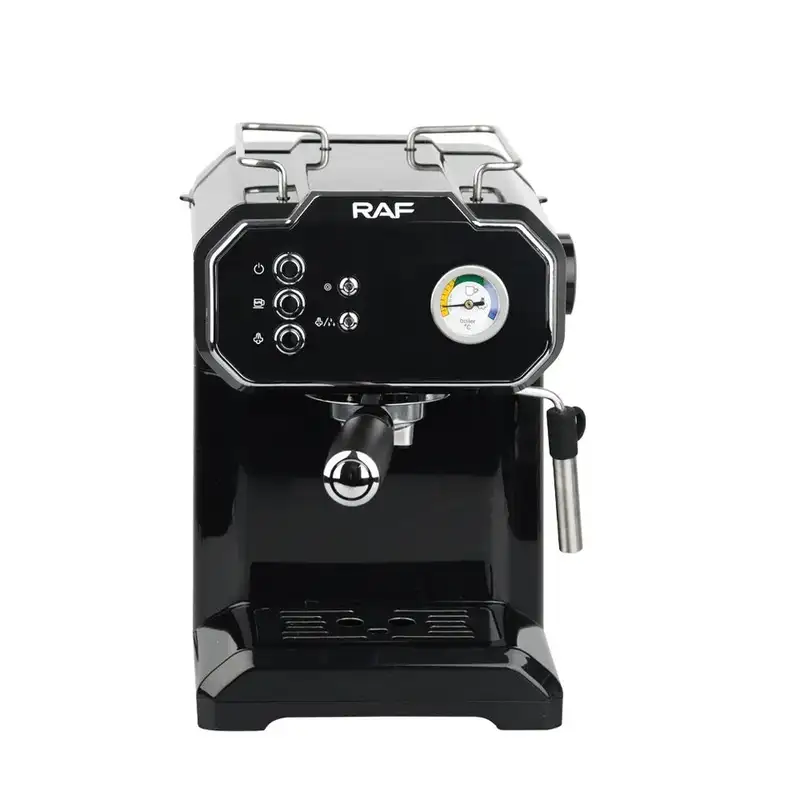 Halvautomatisk Espressomaskin 1,5L – Kaffemaskin med Mjölkskummare & Portafilter – 850W, Svart, 10 Koppar