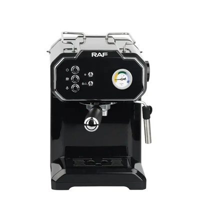 Halvautomatisk Espressomaskin 1,5L – Kaffemaskin med Mjölkskummare & Portafilter – 850W, Svart, 10 Koppar