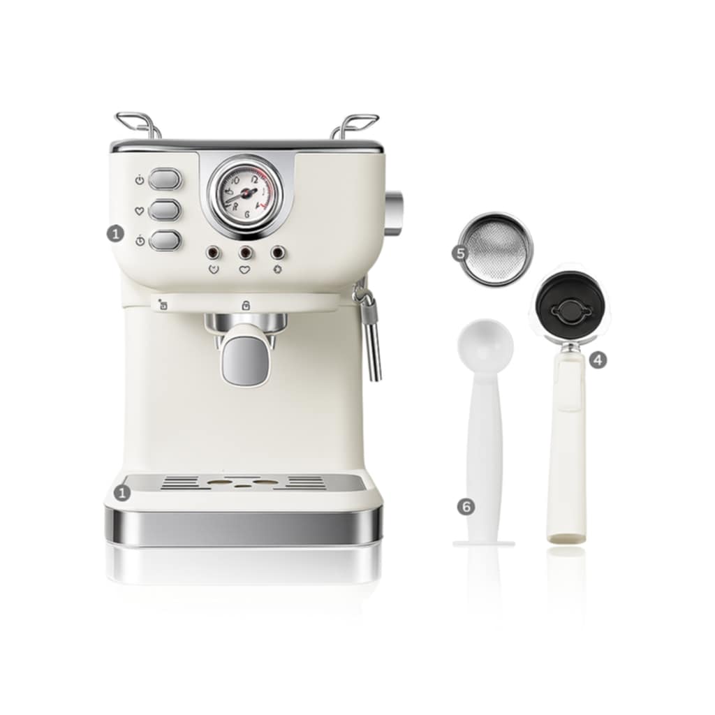 Automatisk kaffemaskin med mjölkskummare och högt tryck för en enkel och effektiv kaffebryggning.