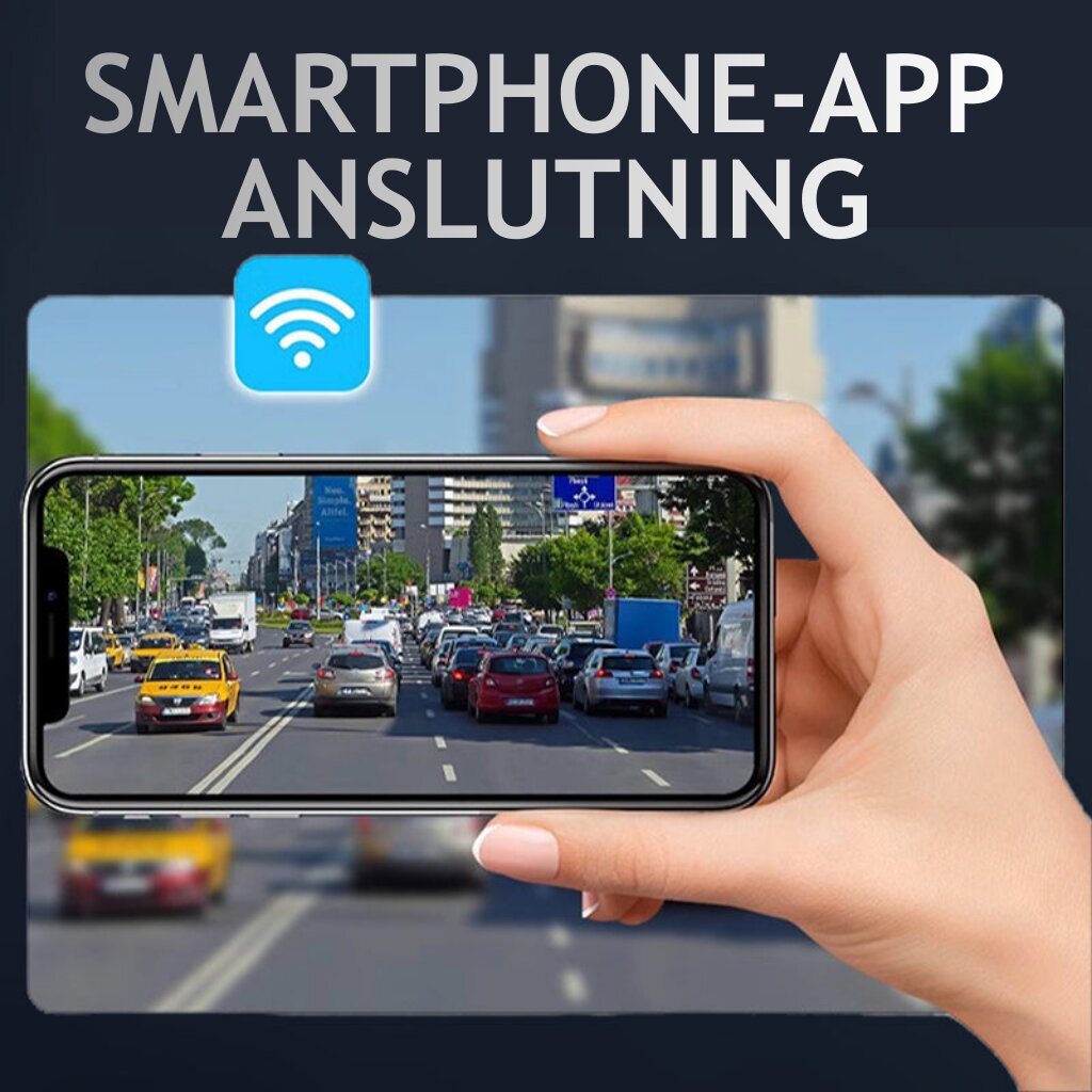 Dashcam fram och bak | Backkamera med app och nattvision | VägVakt