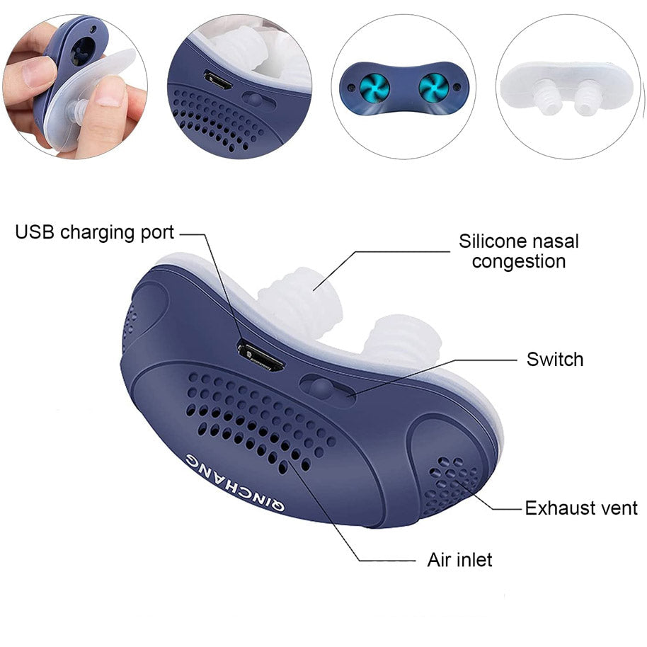 Micro CPAP Anti Snoring Elektronisk Sömn Apné Enhet Carvallo