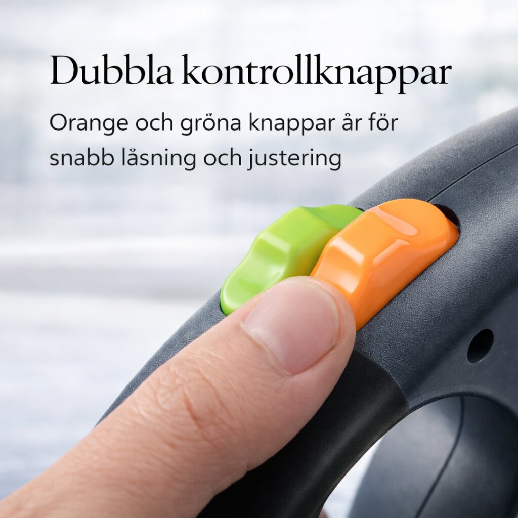 Dubbelkoppel för hund | Utdragbart hundkoppel med LED-lampa | Norrkoppel