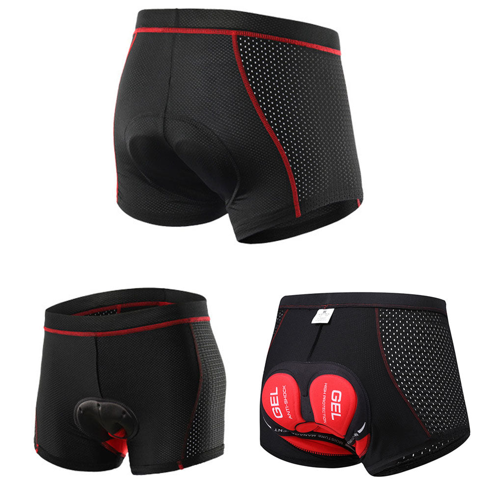 Set med andningsbara herr cykelshorts, gelvaddering, och matchande cykeltröja, för maximal komfort.