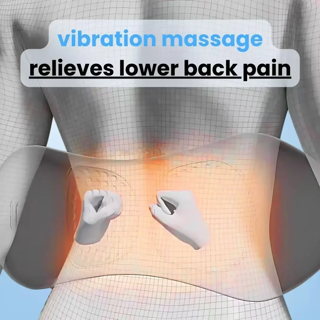 Ryggsmärtor Massörer med Värme & Vibrationsmassage, Ryggstöd för Ischias Lindring, Lumbal Smärta & Hållningskorrektion – 3-i-1 Hemmabehandling