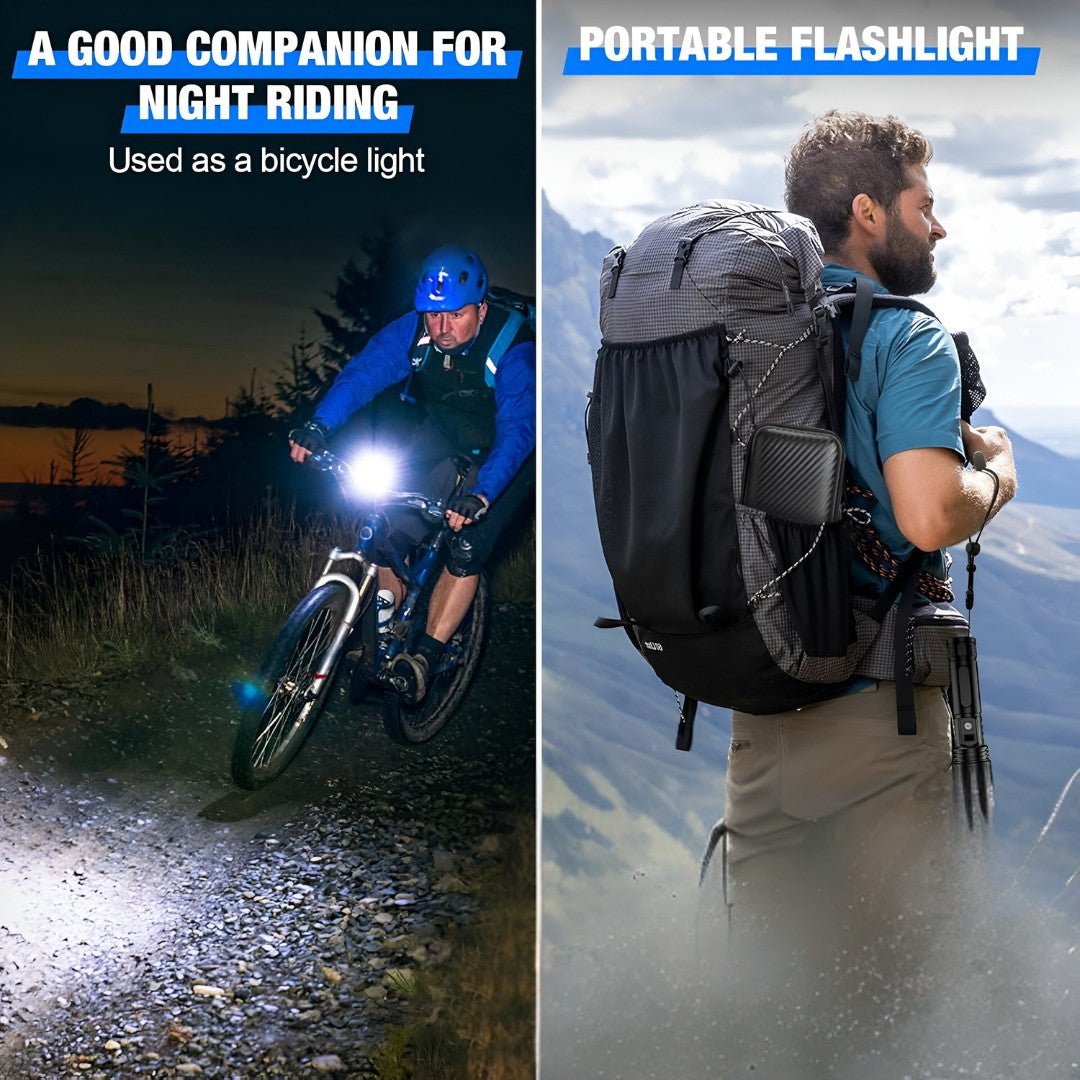 LumaBeam – 100 000 Lumen Uppladdningsbar LED-ficklampa med Power Bank