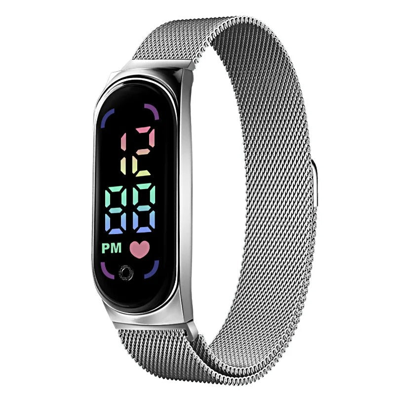 LED-horloge met magnetische band voor dames-Hemnix-Silver-Hemnix