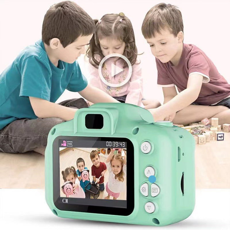 Barnkamera mini HD med ljusa färger och roliga effekter, perfekt för kreativa foton.