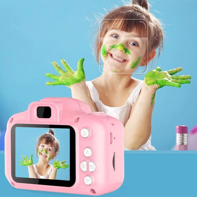 Barnkamera mini HD med ljusa färger och roliga effekter, perfekt för kreativa foton.